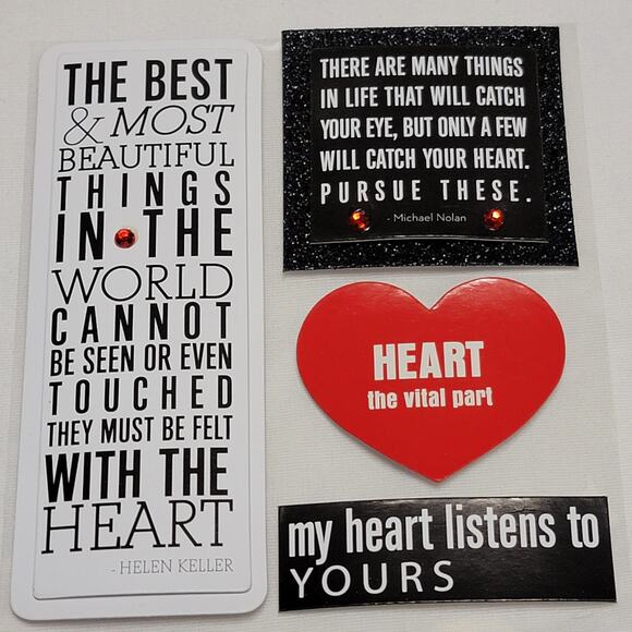 Heart Love Dimensional Accents Embellishments Stickers Helen Keller Scrapbooking - Picture 1 of 3